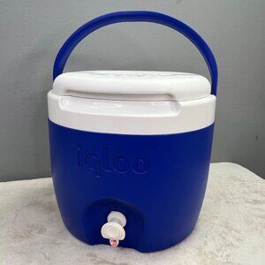 Igloo Elite 2 Gallon Hot Cold Drink Dispenser Cooler Spigot Blue Sports Party
